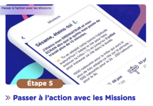 étape 5 application energic : passer à l'action avec les missions